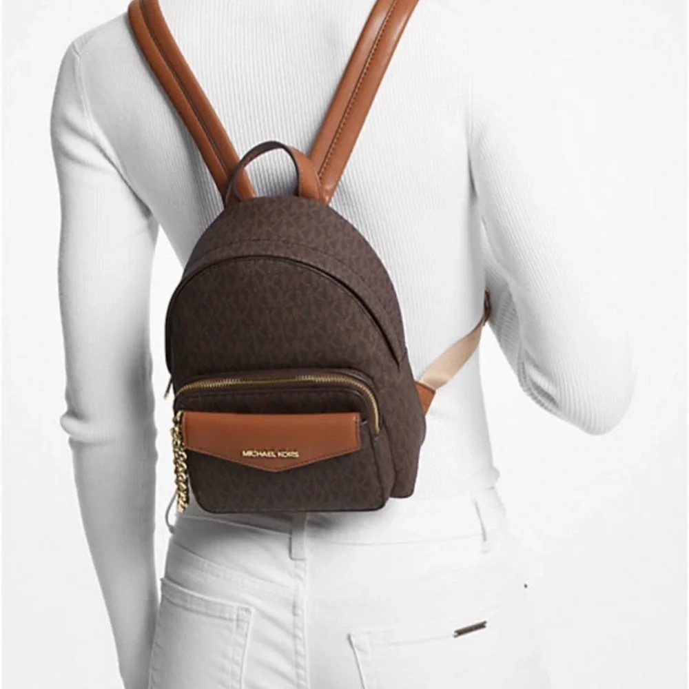 MICHAEL KORS Maisie Extra-Small Logo 2-in-1 Backpack Brown  NWT